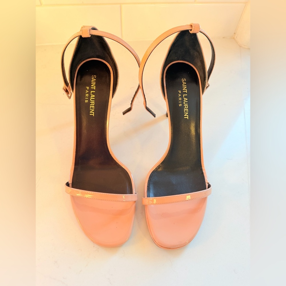 Saint Laurent Blush / Nude Strappy Heels - Women - Picture 7 of 14